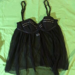 BLACK MESH AND LACE BABYDOLL 
Flora